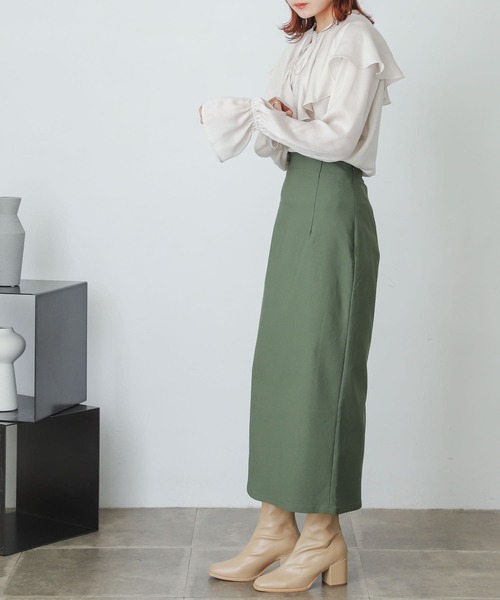 SENSE OF PLACE by URBAN RESEARCH（センスオブプレイスバイアーバンリサーチ）の「フリルカラーブラウス（シャツ/ブラウス・レディース・チャコールグレー/アイボリー/キャメル・ONE）」の5枚目の写真