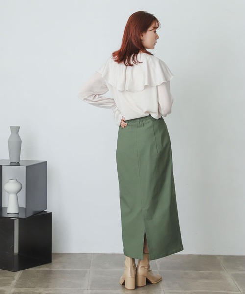 SENSE OF PLACE by URBAN RESEARCH（センスオブプレイスバイアーバンリサーチ）の「フリルカラーブラウス（シャツ/ブラウス・レディース・チャコールグレー/アイボリー/キャメル・ONE）」の17枚目の写真