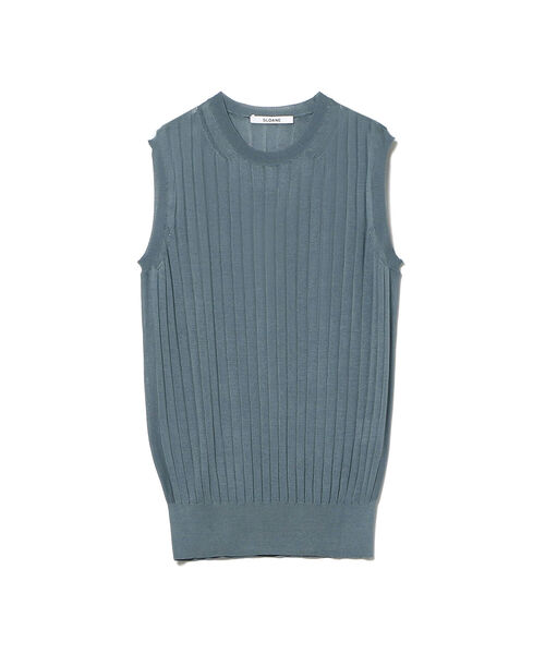 SLOANE / スローン シルクリブノースリーブ SLOANE(スローン)の「SLOANE / 18G ワイドリブ シルク