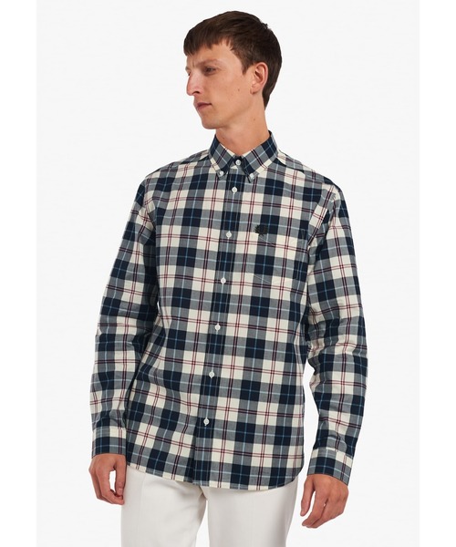 セール Perry Tartan Long トップス Fred Sleeve Perry フレッドペリー のファッション Shirt M3638 を