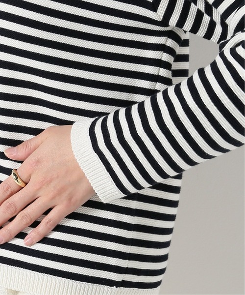 plage（プラージュ）の「MINIボーダーVカーディガン◆（カーディガン/ボレロ・レディース・パープル/ネイビー・FREE）」の8枚目の写真