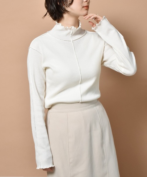 RETRO GIRL（レトロガール）の「メロウテレコハイネックTee（Tシャツ/カットソー・レディース・グリーン/オフホワイト/イエロー/ブラック・FREE）」の2枚目の写真