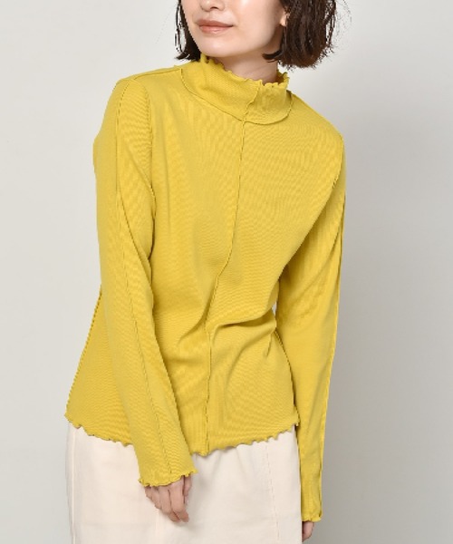 RETRO GIRL（レトロガール）の「メロウテレコハイネックTee（Tシャツ/カットソー・レディース・グリーン/オフホワイト/イエロー/ブラック・FREE）」の4枚目の写真