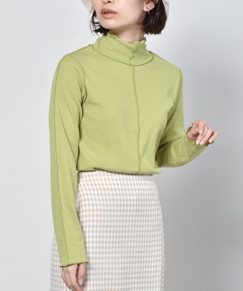 RETRO GIRL（レトロガール）の「メロウテレコハイネックTee（Tシャツ/カットソー・レディース・グリーン/オフホワイト/イエロー/ブラック・FREE）」の3枚目の写真