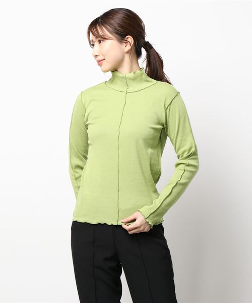 RETRO GIRL（レトロガール）の「メロウテレコハイネックTee（Tシャツ/カットソー・レディース・グリーン/オフホワイト/イエロー/ブラック・FREE）」の8枚目の写真