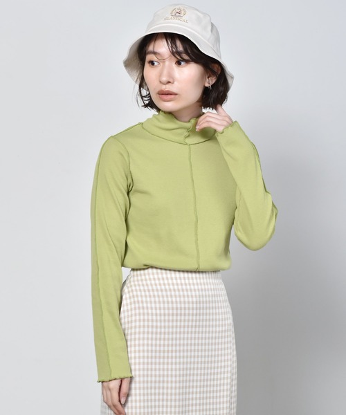 RETRO GIRL（レトロガール）の「メロウテレコハイネックTee（Tシャツ/カットソー・レディース・グリーン/オフホワイト/イエロー/ブラック・FREE）」の21枚目の写真