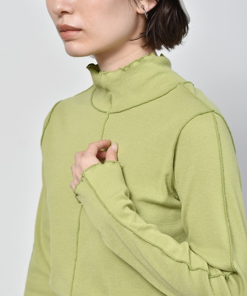 RETRO GIRL（レトロガール）の「メロウテレコハイネックTee（Tシャツ/カットソー・レディース・グリーン/オフホワイト/イエロー/ブラック・FREE）」の16枚目の写真