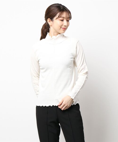 RETRO GIRL（レトロガール）の「メロウテレコハイネックTee（Tシャツ/カットソー・レディース・グリーン/オフホワイト/イエロー/ブラック・FREE）」の10枚目の写真