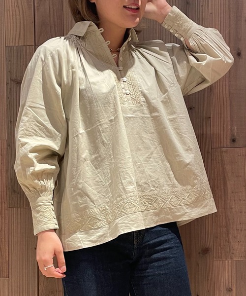 CLANE エンブロイダリーシャツ CLANE クラネ CLASSIC EMBROIDERY SHIRT クラシックエンブロイ