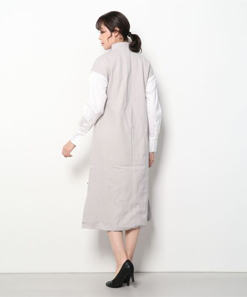 DENHAM（デンハム）の「DENHAM/デンハム/MIXING LONG DRESS（ワンピース・レディース・グレー・FREE）」の3枚目の写真