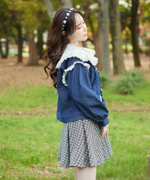 Swankiss(スワンキス)の「SX cotton denim Gジャン(その他アウター・レディース・ブルー/ライトブルー/インディゴブルー・FREE)」の7枚目の写真