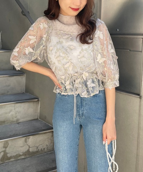 one after another NICE CLAUP(ワンアフターアナザーナイスクラップ)の「ノースリーブハイネックシアーインナー(タンクトップ・レディース・グレー/オフホワイト/アイボリー・FREE)」の20枚目の写真
