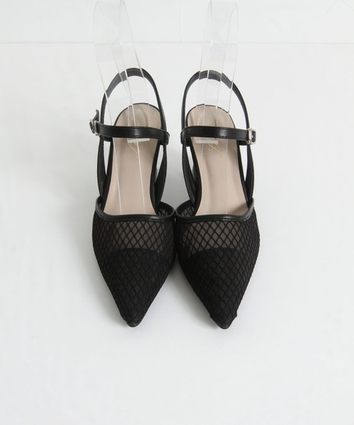 tocco closet（トッコ　クローゼット）の「ストラップ付きチュールメッシュサンダル（サンダル・レディース・ブラック/ベージュ/ホワイト・L/M/S/LL）」の18枚目の写真