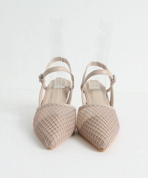 tocco closet（トッコ　クローゼット）の「ストラップ付きチュールメッシュサンダル（サンダル・レディース・ブラック/ベージュ/ホワイト・L/M/S/LL）」の8枚目の写真