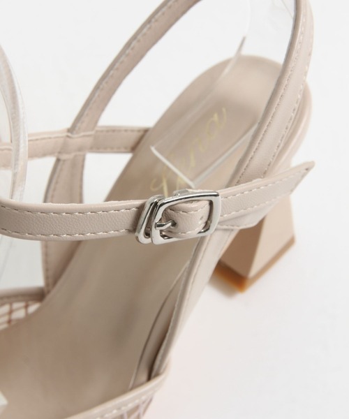 tocco closet（トッコ　クローゼット）の「ストラップ付きチュールメッシュサンダル（サンダル・レディース・ブラック/ベージュ/ホワイト・L/M/S/LL）」の12枚目の写真