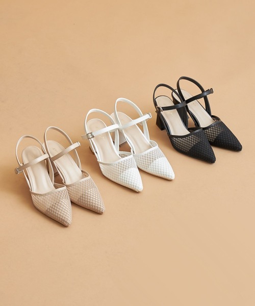 tocco closet（トッコ　クローゼット）の「ストラップ付きチュールメッシュサンダル（サンダル・レディース・ブラック/ベージュ/ホワイト・L/M/S/LL）」の11枚目の写真