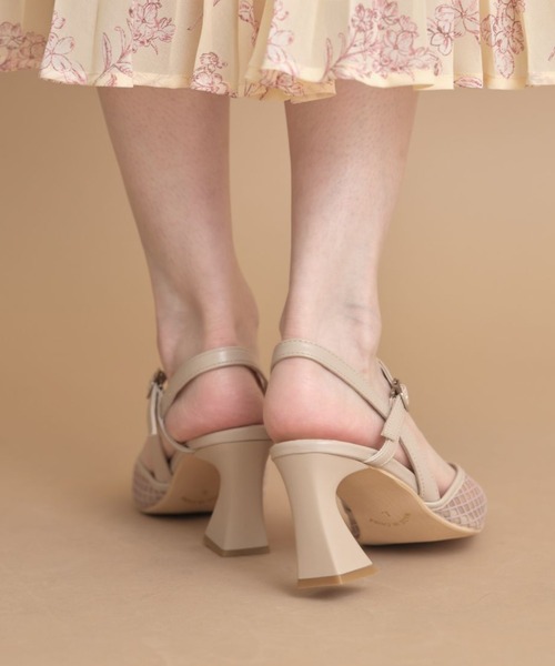 tocco closet（トッコ　クローゼット）の「ストラップ付きチュールメッシュサンダル（サンダル・レディース・ブラック/ベージュ/ホワイト・L/M/S/LL）」の13枚目の写真