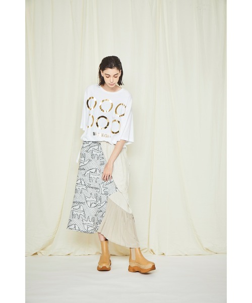 gomme（ゴム）の「24/-天竺　サイドスリットＴ（Tシャツ/カットソー・レディース・ホワイト/ブラック/ベージュ/トップグレー・MEDIUM）」の6枚目の写真