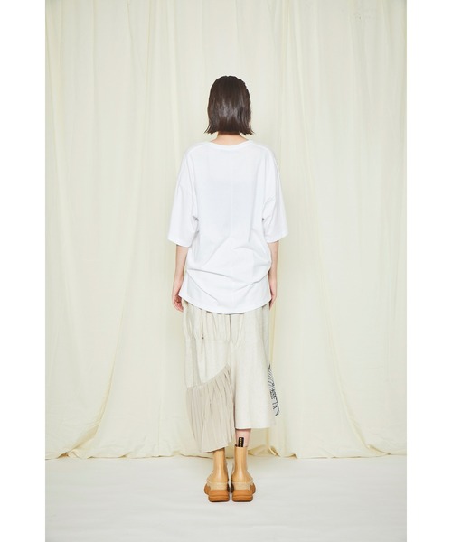 gomme（ゴム）の「24/-天竺　サイドスリットＴ（Tシャツ/カットソー・レディース・ホワイト/ブラック/ベージュ/トップグレー・MEDIUM）」の10枚目の写真