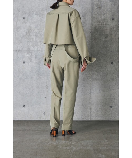 LA PEAU DE GEM（ラポドゥジェム）の「【LA PEAU DE GEM】ハイウエストジップサロペパンツ（その他パンツ・レディース・ブラック/ベージュ・S/M）」の8枚目の写真