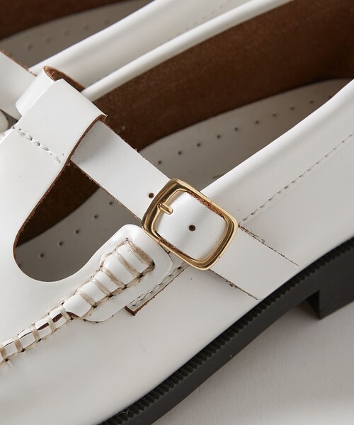 Firsthand（ファーストハンド）の「Firsthand/ファーストハンド ARTESANOS / アルテサノス　Tストラップローファー（ローファー・レディース・ホワイト/ブラック・38/37/36）」の3枚目の写真