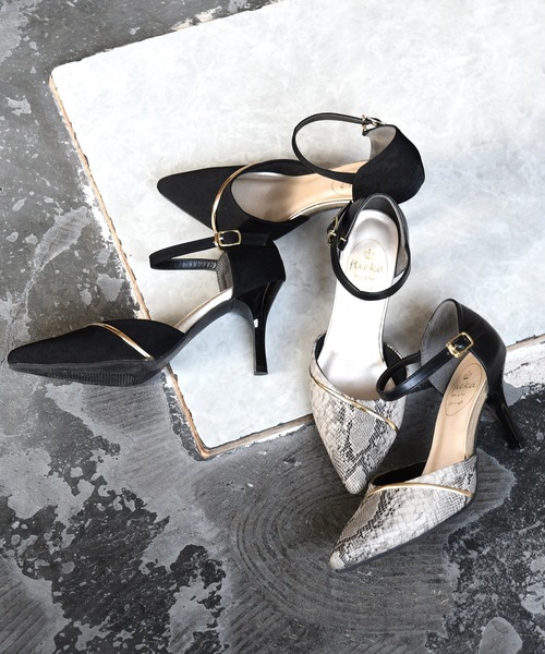 NOFALL（ノーフォール）の「ポインテッドトゥセパレートピンヒールパンプス（パンプス・レディース・アイボリー/ブラック系その他/ベージュ系その他2/シルバー系その他2/ブラック系その他2/パイソン・SS/L/M/LL/S/3L）」の10枚目の写真