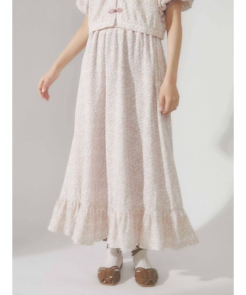 merry jenny（メリージェニー）の「flowerフレアスカート（スカート・レディース・ピンク/イエロー/グリーン・FREE）」の3枚目の写真