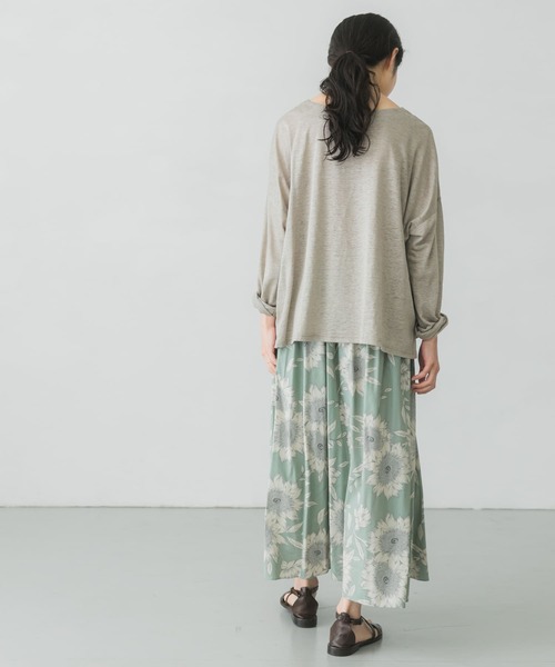 かぐれ（カグレ）の「フラワープリントフレアスカート（スカート・レディース・オリーブ/ミント・FREE）」の10枚目の写真