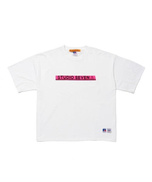 STUDIO SEVEN(スタジオ セブン)の「Russell Athletic x STUDIO SEVEN SS Tee 1【STUDIOSEVEN/スタジオセブン】(Tシャツ/カットソー・メンズ・グレー/ホワイト/カーキ/ブラック・MEDIUM/LARGE)」の2枚目の写真