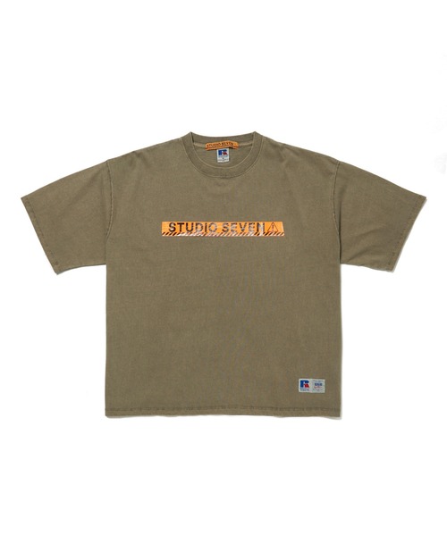 STUDIO SEVEN(スタジオ セブン)の「Russell Athletic x STUDIO SEVEN SS Tee 1【STUDIOSEVEN/スタジオセブン】(Tシャツ/カットソー・メンズ・グレー/ホワイト/カーキ/ブラック・MEDIUM/LARGE)」の1枚目の写真