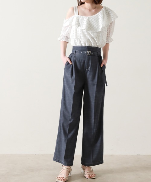 Cheek（チーク）の「【サイズ展開あり】ベルト付きハイウエストパンツ（その他パンツ・レディース・ネイビー/キャメル・SMALL/MEDIUM）」の17枚目の写真