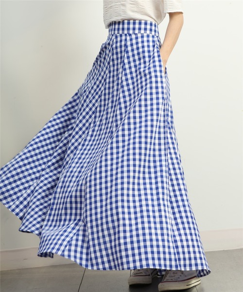 STRASBURGO ロングスカート フレア 金ボタン ブルー 近年モデル STRASBURGO ロングスカート フレア 金ボタン ブルー 近年モデル