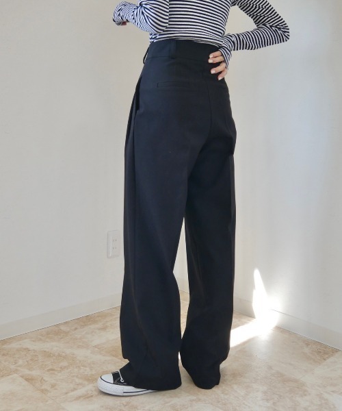 Reurie'(レウリィ)の「ダブルタックスラックス(スラックス・レディース・ブラック/ブラウン・S/M)」の16枚目の写真
