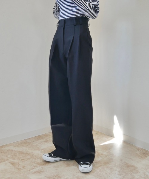 Reurie'(レウリィ)の「ダブルタックスラックス(スラックス・レディース・ブラック/ブラウン・S/M)」の14枚目の写真