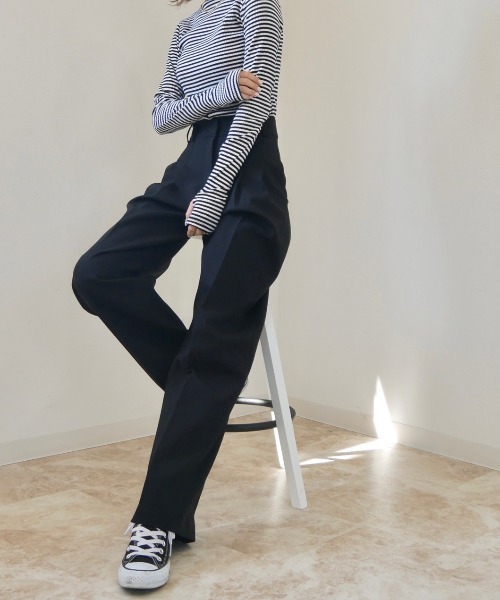 Reurie'(レウリィ)の「ダブルタックスラックス(スラックス・レディース・ブラック/ブラウン・S/M)」の17枚目の写真