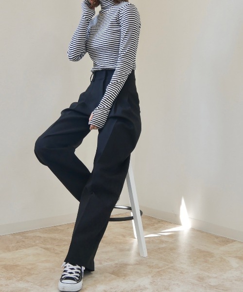 Reurie'(レウリィ)の「ダブルタックスラックス(スラックス・レディース・ブラック/ブラウン・S/M)」の18枚目の写真