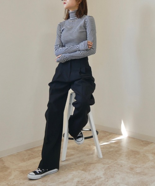 Reurie'(レウリィ)の「ダブルタックスラックス(スラックス・レディース・ブラック/ブラウン・S/M)」の20枚目の写真
