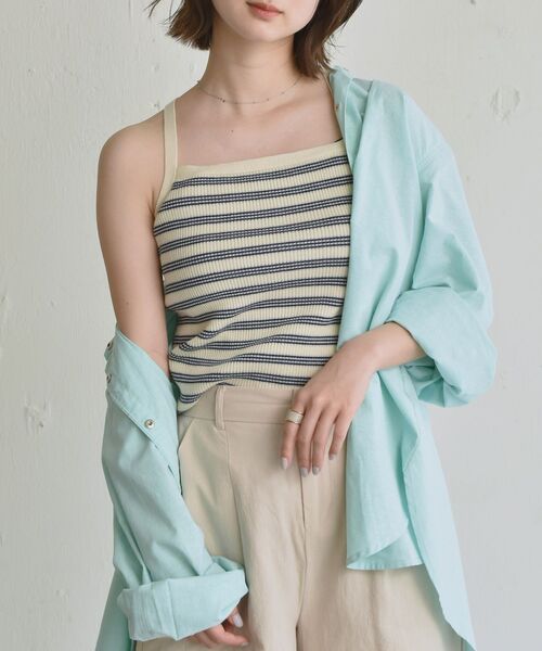 RETRO GIRL（レトロガール）の「マルチボーダーニットキャミ（キャミソール・レディース・ホワイト系その他/ブルー系その他/オレンジ系その他・FREE）」の2枚目の写真