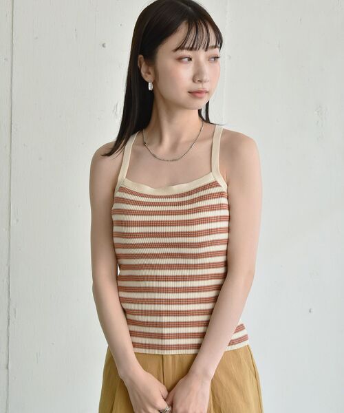 RETRO GIRL（レトロガール）の「マルチボーダーニットキャミ（キャミソール・レディース・ホワイト系その他/ブルー系その他/オレンジ系その他・FREE）」の16枚目の写真