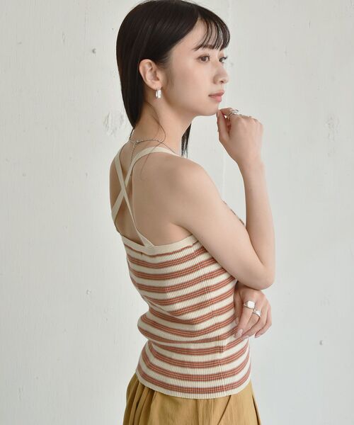 RETRO GIRL（レトロガール）の「マルチボーダーニットキャミ（キャミソール・レディース・ホワイト系その他/ブルー系その他/オレンジ系その他・FREE）」の15枚目の写真