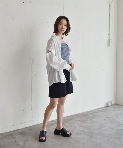 RETRO GIRL（レトロガール）の「マルチボーダーニットキャミ（キャミソール・レディース・ホワイト系その他/ブルー系その他/オレンジ系その他・FREE）」の9枚目の写真