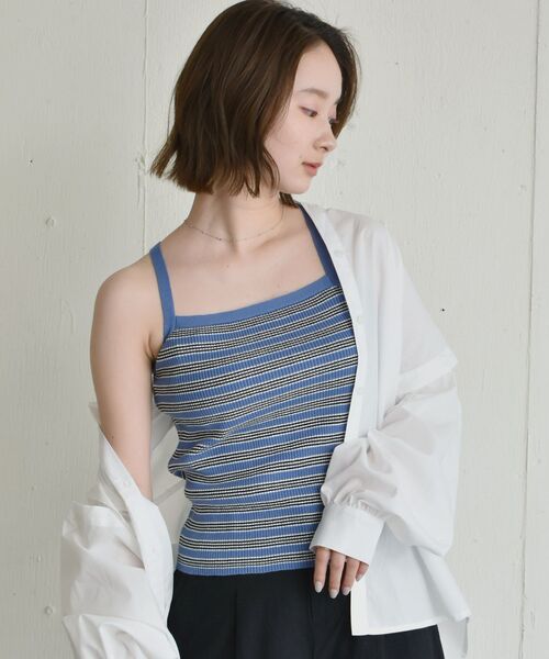 RETRO GIRL（レトロガール）の「マルチボーダーニットキャミ（キャミソール・レディース・ホワイト系その他/ブルー系その他/オレンジ系その他・FREE）」の7枚目の写真