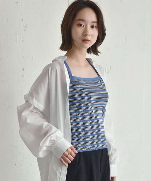 RETRO GIRL（レトロガール）の「マルチボーダーニットキャミ（キャミソール・レディース・ホワイト系その他/ブルー系その他/オレンジ系その他・FREE）」の5枚目の写真