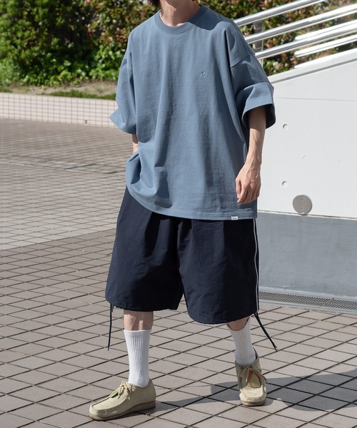 Perushu(ペルーシュ)の「ワンポイントロゴ刺繍Tシャツ(Tシャツ/カットソー・メンズ・オフホワイト/オリーブ/ブルーグレー/グレイッシュベージュ・MEDIUM/LARGE)」の14枚目の写真