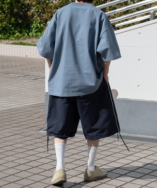Perushu(ペルーシュ)の「ワンポイントロゴ刺繍Tシャツ(Tシャツ/カットソー・メンズ・オフホワイト/オリーブ/ブルーグレー/グレイッシュベージュ・MEDIUM/LARGE)」の16枚目の写真