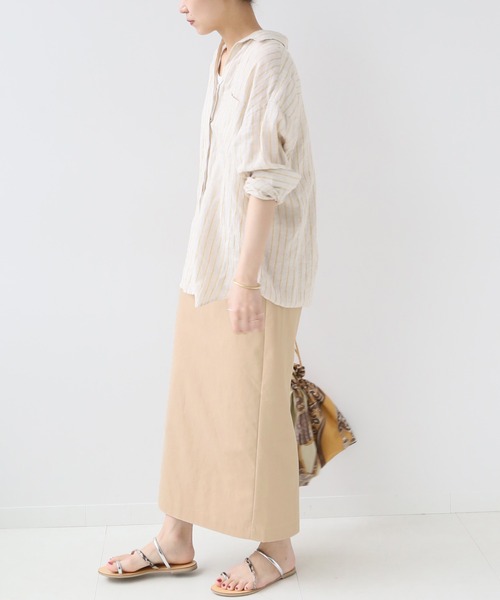 JOURNAL STANDARD relume(ジャーナルスタンダード レリューム)の「ウォッシャブルレーヨンリネンIラインスカート(スカート・レディース・ベージュ/ブラウン・36/38)」の14枚目の写真