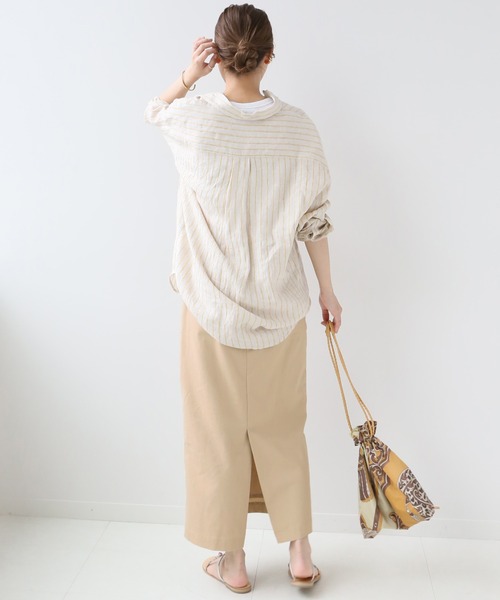 JOURNAL STANDARD relume(ジャーナルスタンダード レリューム)の「ウォッシャブルレーヨンリネンIラインスカート(スカート・レディース・ベージュ/ブラウン・36/38)」の16枚目の写真