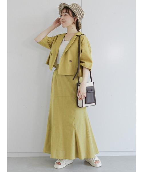 ehka sopo（エヘカソポ）の「テーラードシャツ（セットアップ可）（シャツ/ブラウス・レディース・イエロー/ベージュ/ブラック・ﾌﾘ-）」の14枚目の写真