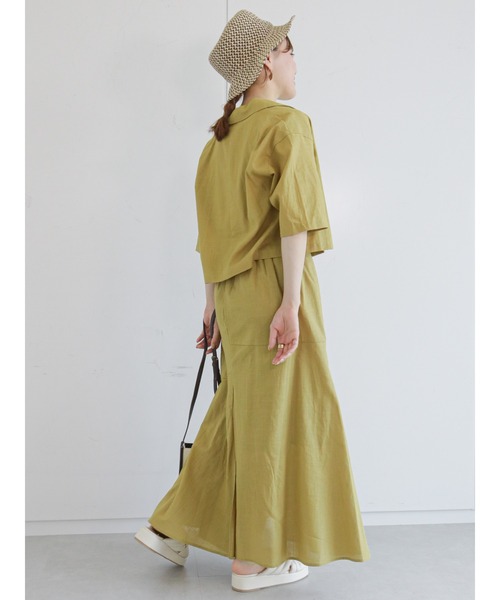 ehka sopo（エヘカソポ）の「テーラードシャツ（セットアップ可）（シャツ/ブラウス・レディース・イエロー/ベージュ/ブラック・ﾌﾘ-）」の17枚目の写真