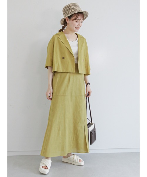 ehka sopo（エヘカソポ）の「テーラードシャツ（セットアップ可）（シャツ/ブラウス・レディース・イエロー/ベージュ/ブラック・ﾌﾘ-）」の18枚目の写真